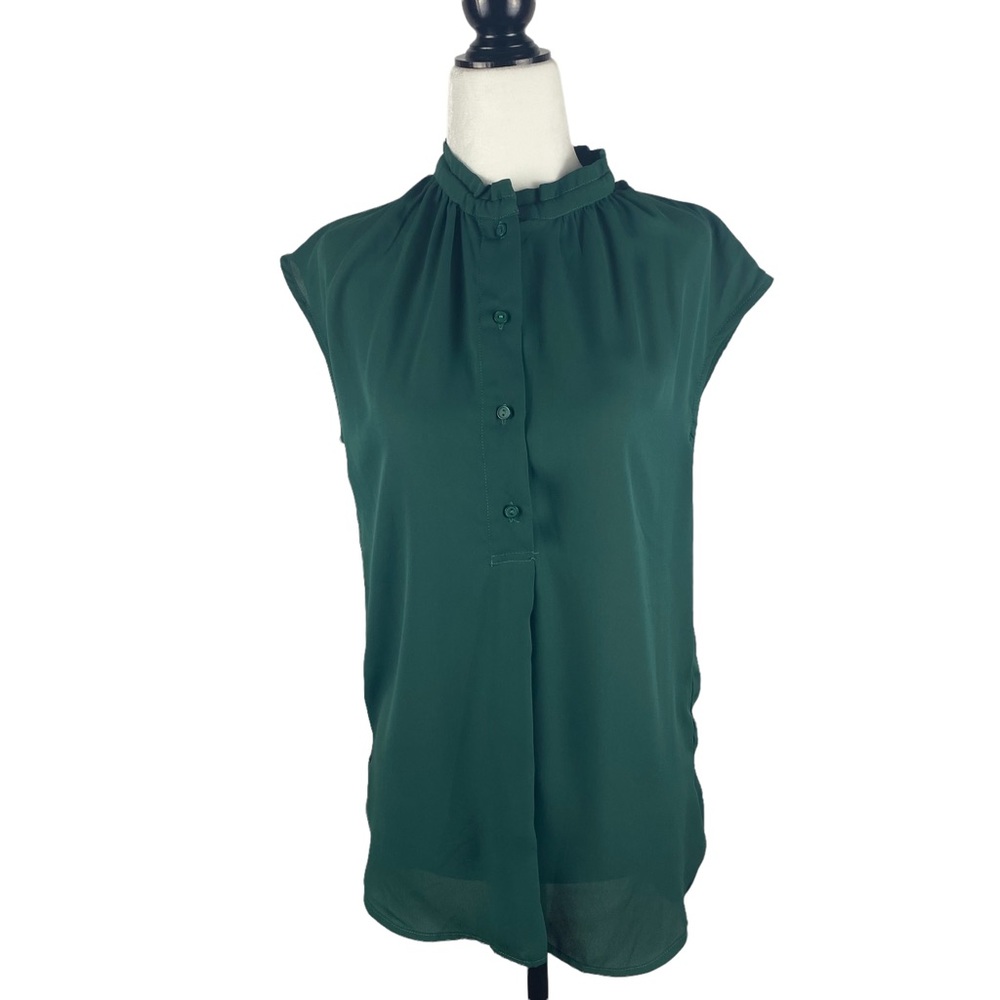 fun 2 fun Women’s Green Short Sleeve Blouse Size Small